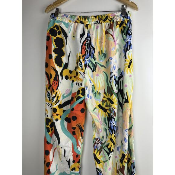 Marcos Navarro x Anthropologie Jungle Safari Flannel Sleep PJ Pants Tiger Medium - Picture 4 of 11